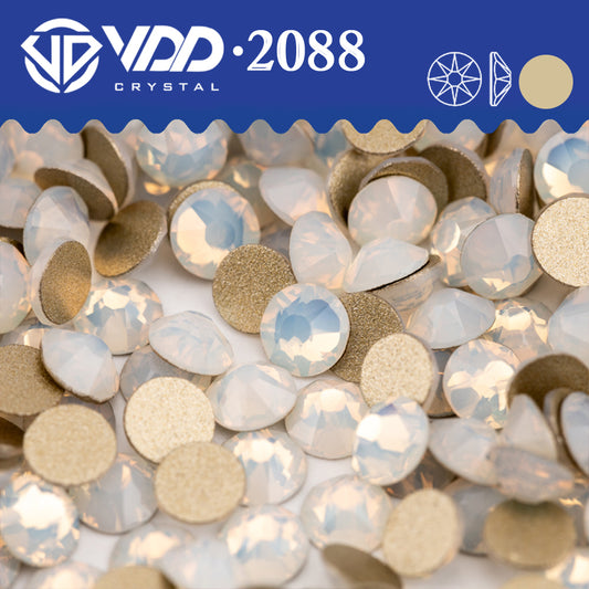 VDD 044 White Opal 2088 Non-hotfix Rhinestones High Quality AAAAA 8 Big 8 Small Glass Crystal Flatback Strass Stones BD888-044