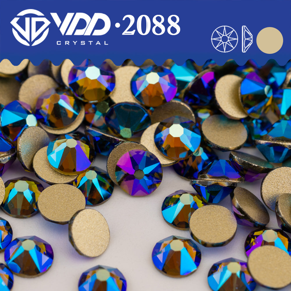 VDD 092 Olivine AB 2088 Non-hotfix Rhinestones High Quality AAAAA 8 Big 8 Small Glass Crystal Flatback Strass Stones BD888-092