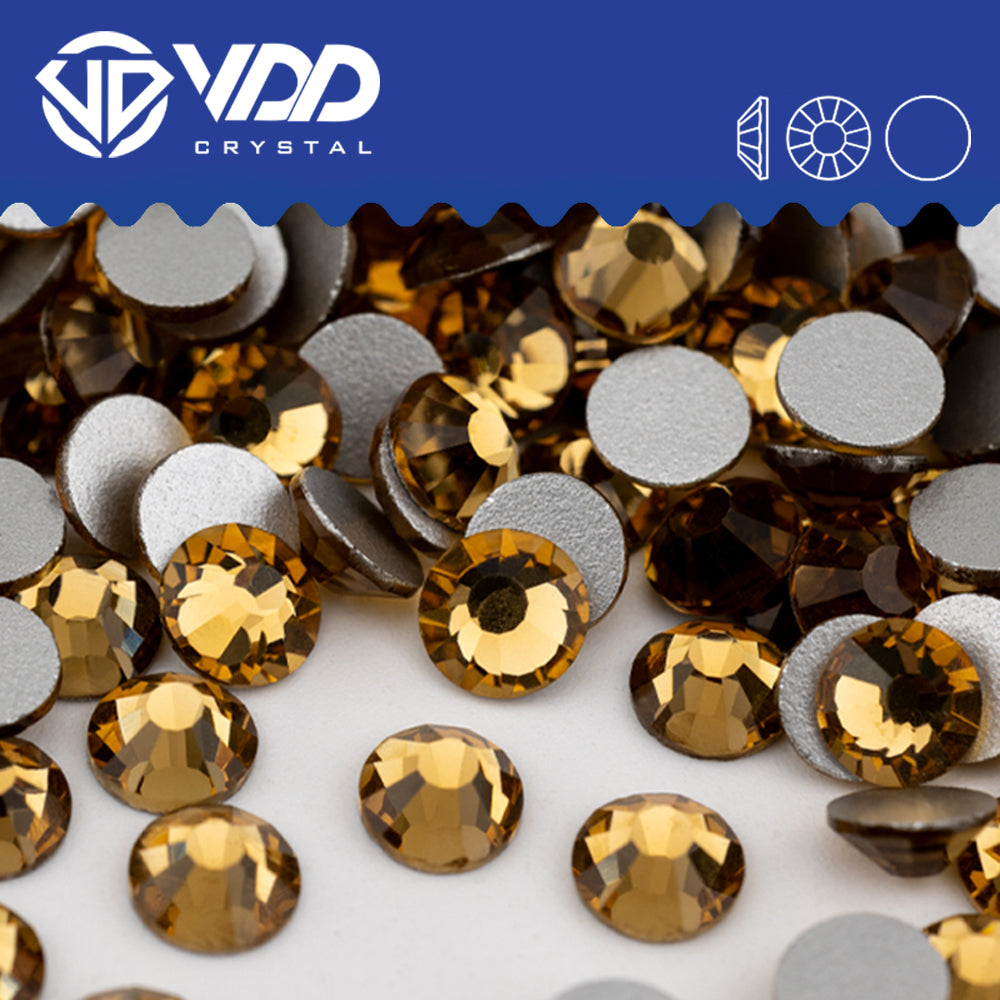 VDD 007 Lt.Co.Topaz Non-hotfix Rhinestones High Quality Glass Crystal Flatback Strass Stones YZ-007