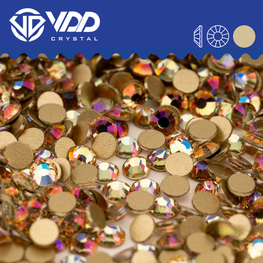 VDD 225 Memory Gold-Back Rhinestones High Quality Glass Crystal Flatback Strass Stones JD999-225