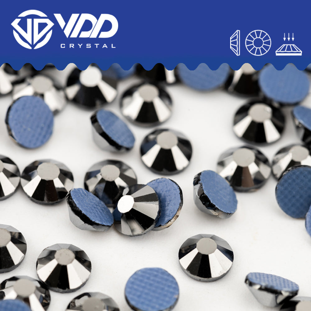 VDD 065 Hematite Hot-Fix Rhinestones High Quality Glass Crystal Flatback Strass Stones Hotfix-065
