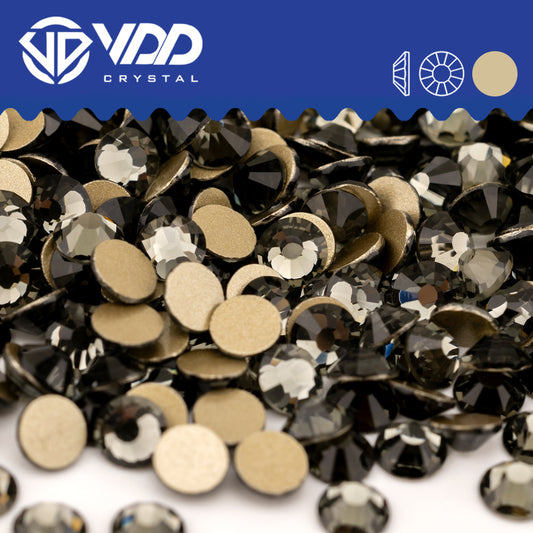 VDD 003 Black Diamond Gold-Back Rhinestones High Quality Glass Crystal Flatback Strass Stones JD999-003