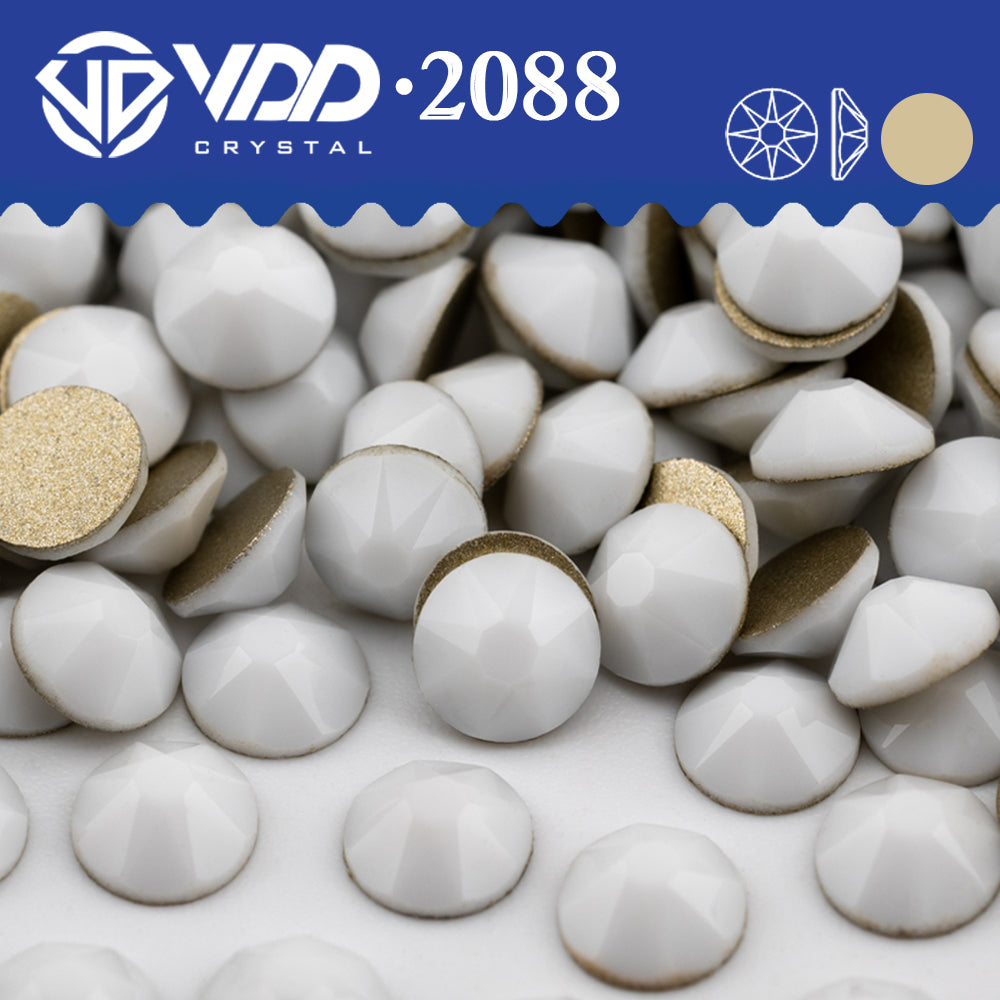 VDD 048 Chalk White 2088 Non-hotfix Rhinestones High Quality AAAAA 8 Big 8 Small Glass Crystal Flatback Strass Stones BD888-048