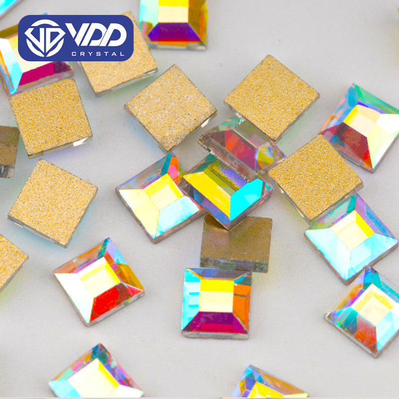 VDD 4x4mm - SAB22  100/500/1440Pcs Glass Shape Crystal Rhinestones Crystal AB Flatback Glitter Stones For DIY Nail Art Decorations  SAB Series