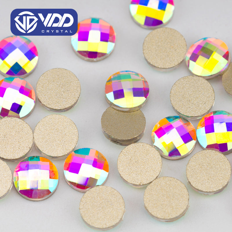 VDD 6x6mm - SAB24 100/500/1440Pcs Glass Shape Crystal Rhinestones Crystal AB Flatback Glitter Stones For DIY Nail Art Decorations  SAB Series