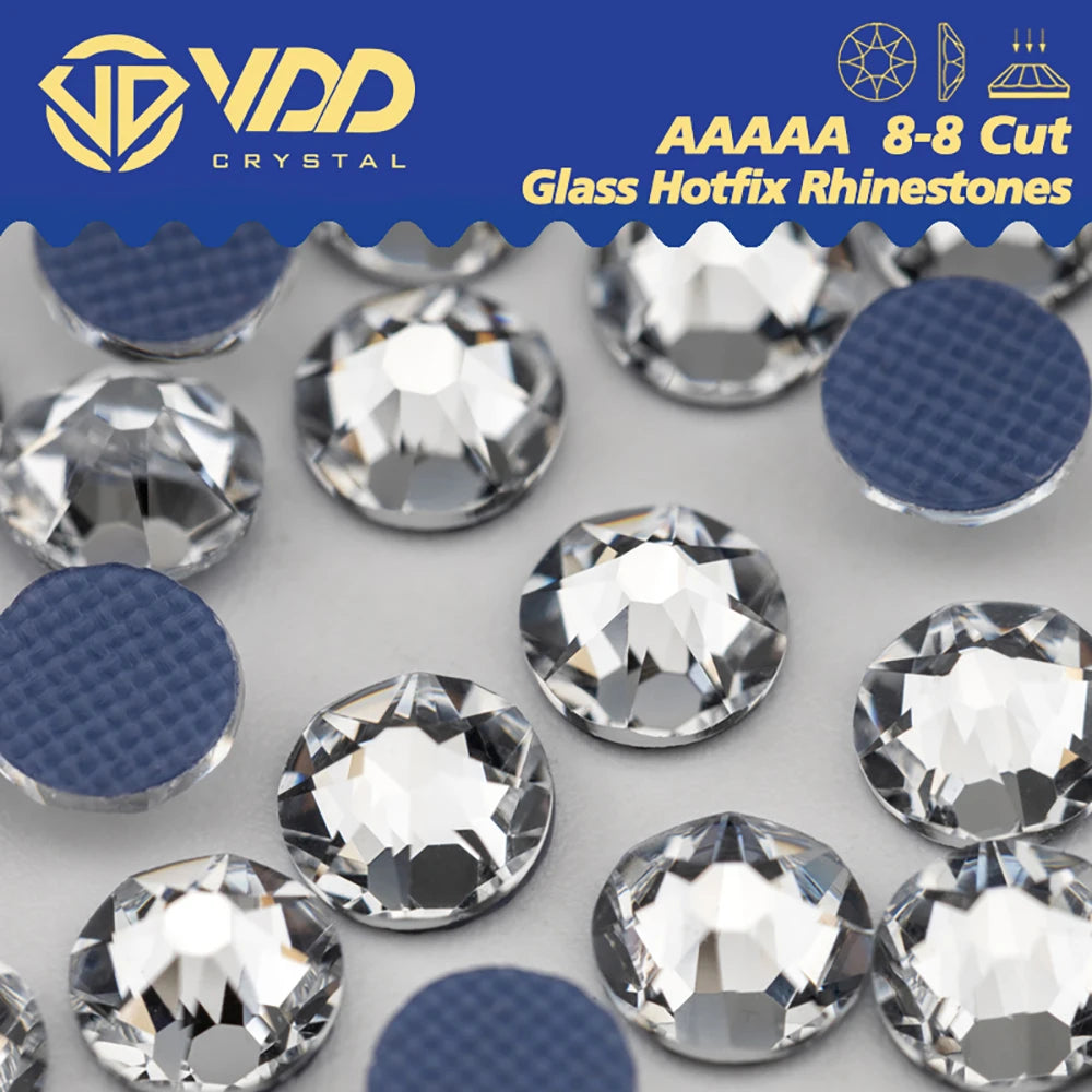 VDD 001 Crystal 2088 Hot-Fix Rhinestones High Quality AAAAA 8 Big 8 Small Glass Crystal Flatback Strass Stones HOT88-001