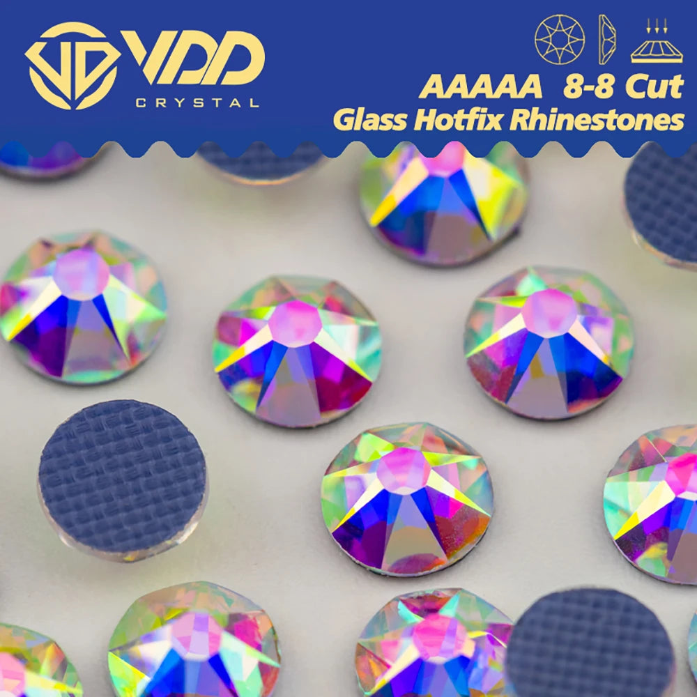 VDD 055 Crystal AB SS6-SS30 Top Quality AAAAA Hotfix 2088 8 Big 8 Small Crystal Rhinestones Flatback Glitter Stones For Clothes Wedding Dress