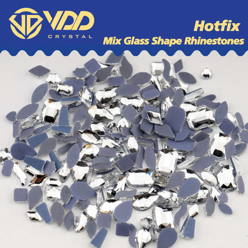 VDD Crystal AAAAA Top Quality 100/500Pcs Mix Shape Glass Hotfix Crystal Rhinestones Flatback Stones DIY Crafts Dress Clothes Decorations