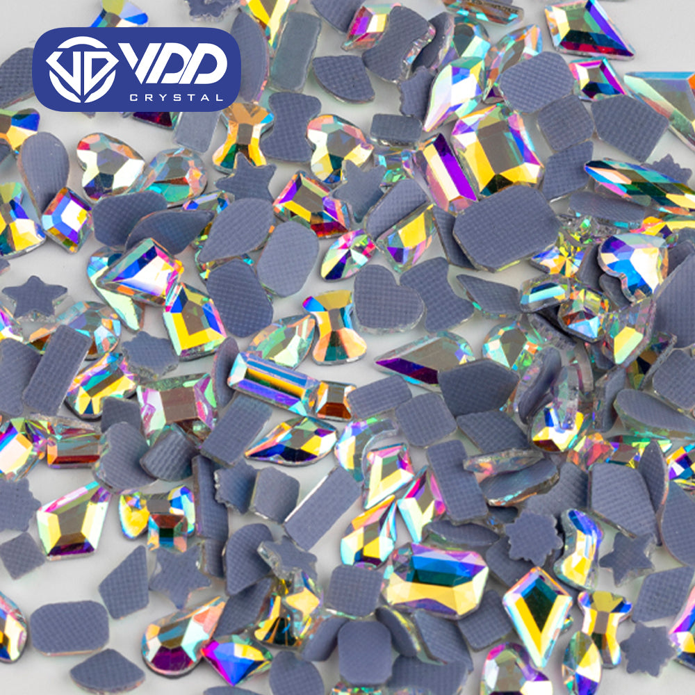 VDD AB Color  AAAAA Top Quality 100/500Pcs Mix Shape Glass Hotfix Crystal Rhinestones Flatback Stones DIY Crafts Dress Clothes Decorations