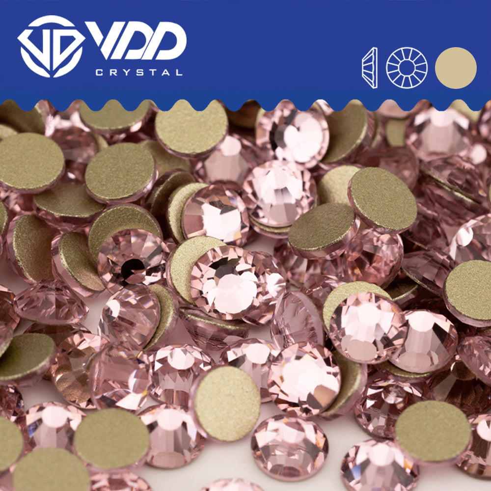 VDD 040 Light Rose Gold-Back Rhinestones High Quality Glass Crystal Flatback Strass Stones JD999-040