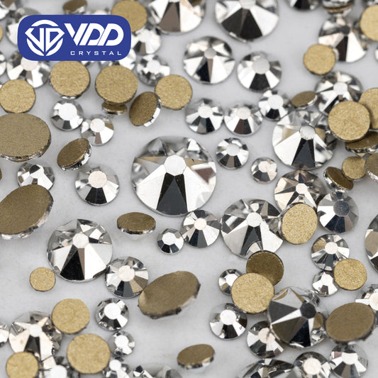 VDD 066 Labrador 1440Pcs SS4-SS20 Mix Size Crystal Non HotFix Gold Flat Back Rhinestones Decorations DIY 3DNail Art Accessories