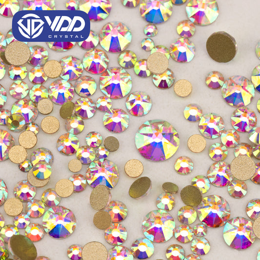 VDD 055 Crystal AB Wholesale Mix Size SS6-SS30 High Quality Glass 2088 Rhinestones Crystal Gold Flatback Strass Stones Nail Art DIY Decorations