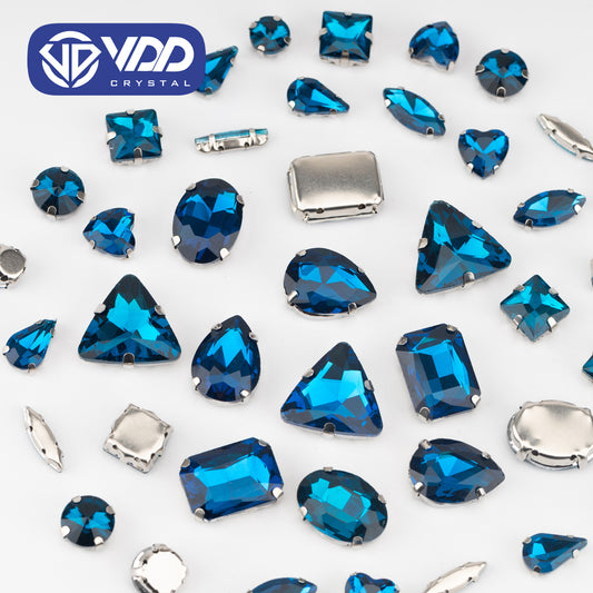 VDD  Indicolite Multi Shape Mix Size Glass Sew on Rhinestones Crystal Flatback Stones For DIY Shoes Accessories