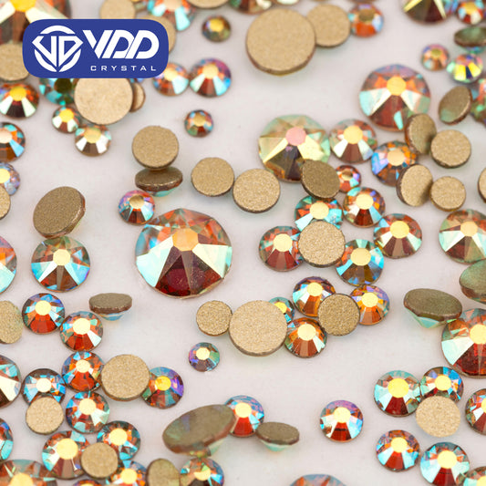 VDD 124 Summer  1440Pcs SS4-SS20 Mix Size Crystal Non HotFix Gold Flat Back Rhinestones Decorations DIY 3DNail Art Accessories