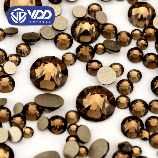 VDD 008 Smoked Topaz Wholesale Mix Size SS6-SS30 High Quality Glass 2088 Rhinestones Crystal Gold Flatback Strass Stones Nail Art DIY Decorations