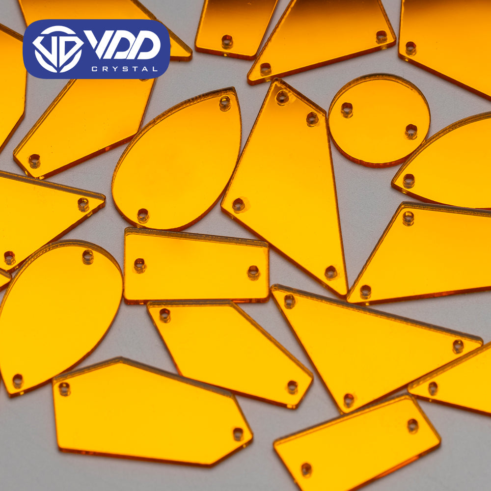 VDD 30/60/200Pcs Mix Size Sunflower Acrylic Mirror Sewing Rhinestones Sew On DIY Crafts Flat Back Stones For Garment Decorations