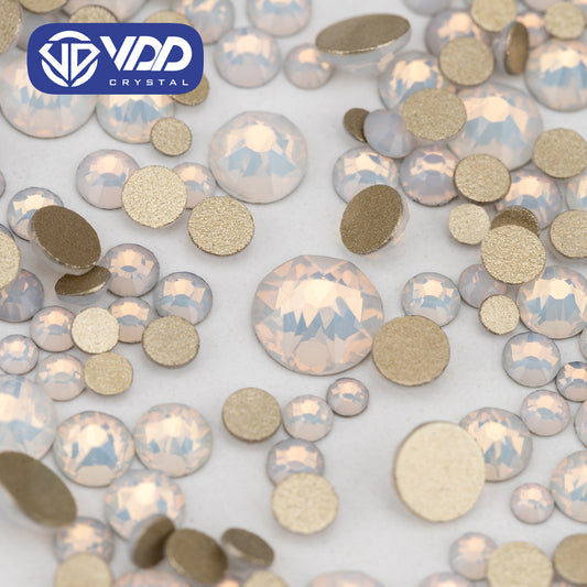 VDD 044 White Opal Wholesale Mix Size SS6-SS30 High Quality Glass 2088 Rhinestones Crystal Gold Flatback Strass Stones Nail Art DIY Decorations