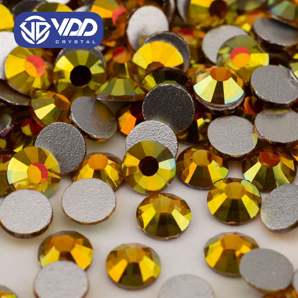 VDD 431 Glitz-Gold SS4-SS30 High Quality Glass Rhinestones Crystal Flatback Strass Diamond Stones For DIY Nail Art Accessories