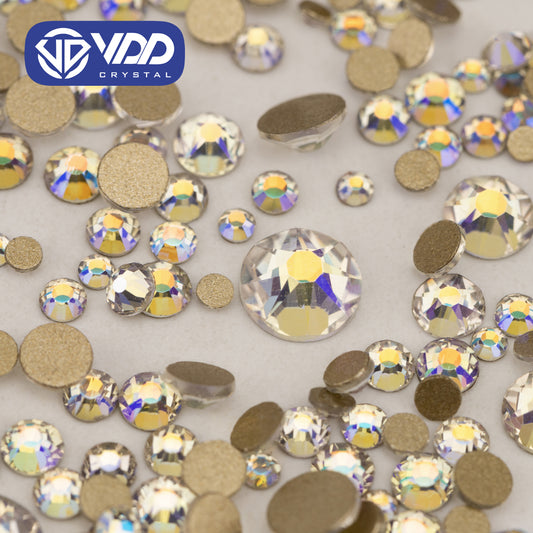 VDD 061 Moon Shadow 1440Pcs SS4-SS20 Mix Size Crystal Non HotFix Gold Flat Back Rhinestones Decorations DIY 3DNail Art Accessories