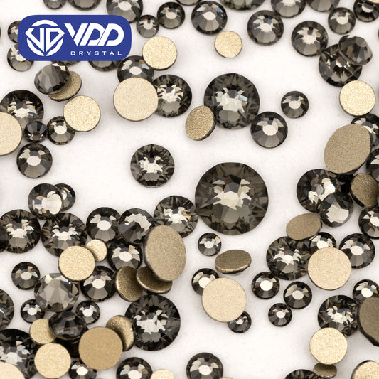 VDD 003 Black DIamond  Wholesale Mix Size SS6-SS30 High Quality Glass 2088 Rhinestones Crystal Gold Flatback Strass Stones Nail Art DIY Decorations