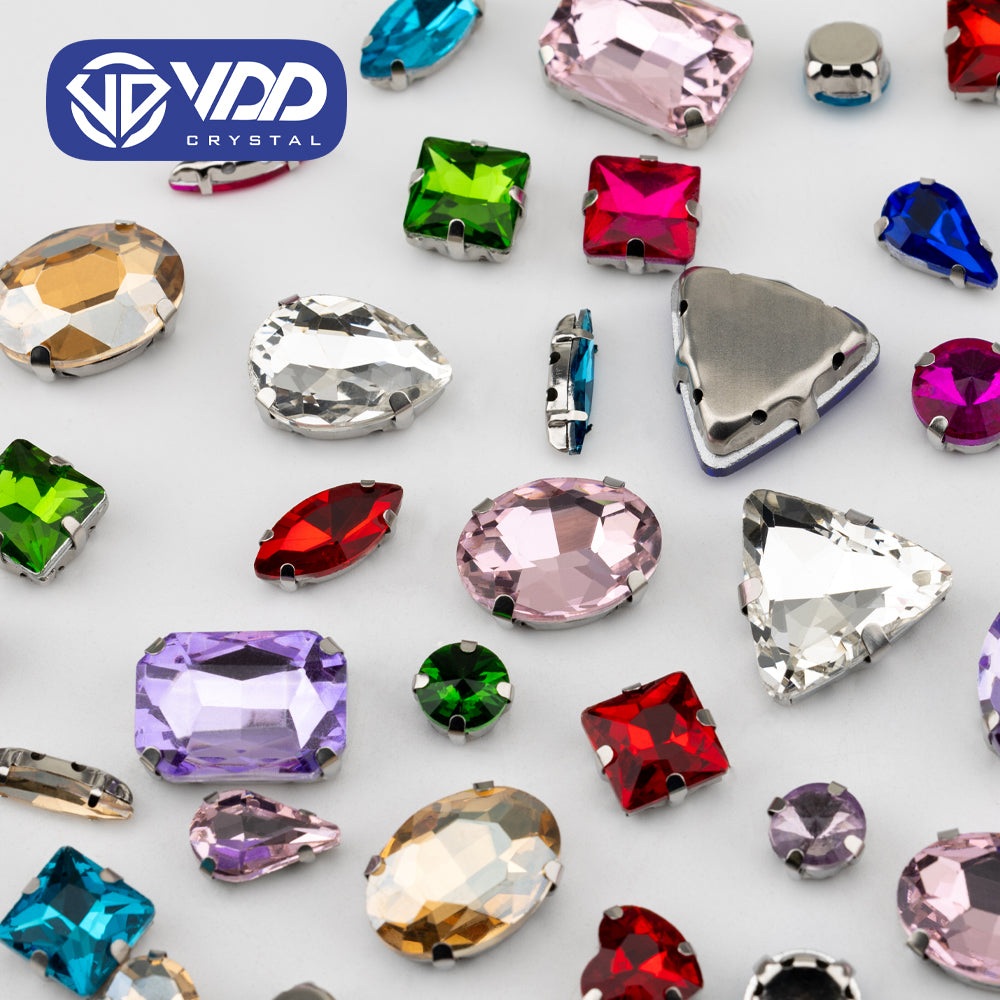 VDD  Lt. Mix Color Multi Shape  K9 Glass Sew On Rhinestones High Quality AAAAA Crystal Flatback Sewing Strass Stones