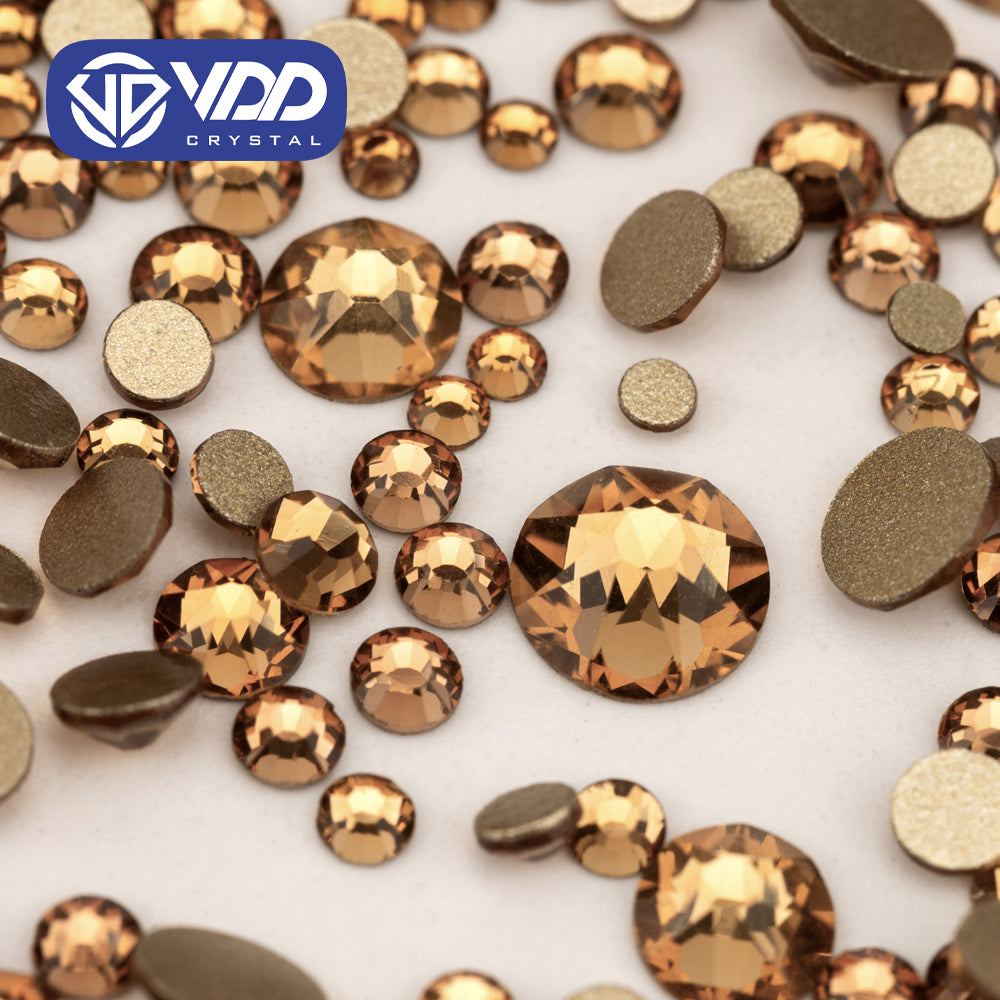 VDD 007 Lt.Co.Topaz Wholesale Mix Size SS6-SS30 High Quality Glass 2088 Rhinestones Crystal Gold Flatback Strass Stones Nail Art DIY Decorations
