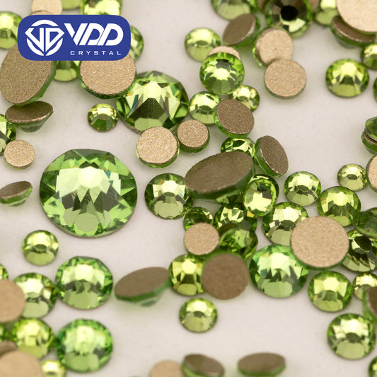 VDD 019 Peridot Wholesale Mix Size SS6-SS30 High Quality Glass 2088 Rhinestones Crystal Gold Flatback Strass Stones Nail Art DIY Decorations