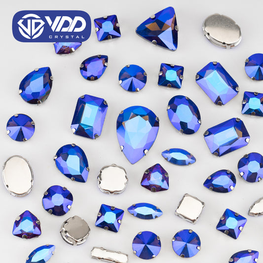 VDD Amethyst AB Multi Shape Mix Size Glass Sew on Rhinestones Crystal Flatback Stones For DIY Shoes Accessories