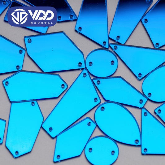 VDD 30/60/200Pcs Mix Size Ocean Acrylic Mirror Sewing Rhinestones Sew On DIY Crafts Flat Back Stones For Garment Decorations