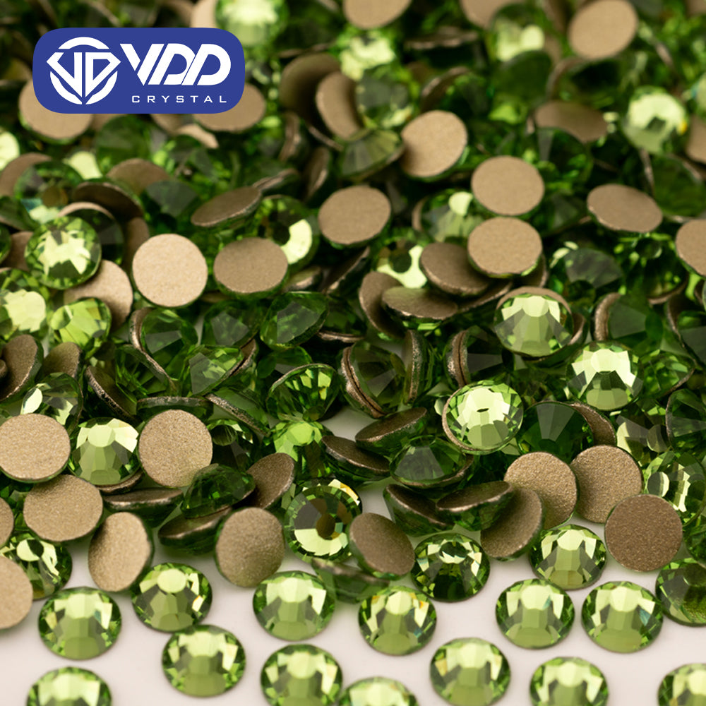Vdd Rhinestone VDD 019 Peridot Gold-Back Rhinestones High Quality Glass Crystal Flatb ...