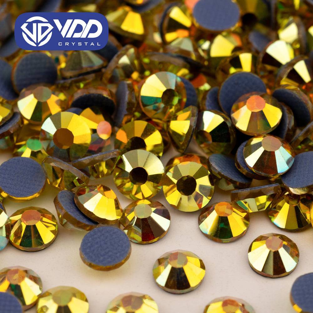 VDD 125 Sun Shine Hot-Fix Rhinestones High Quality Glass Crystal Flatback Strass Stones Hotfix-125