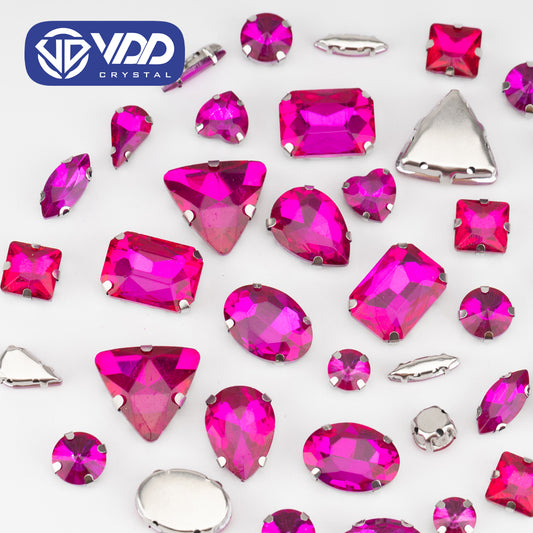 VDD  Rose Multi Shape Mix Size Glass Sew on Rhinestones Crystal Flatback Stones For DIY Shoes Accessories