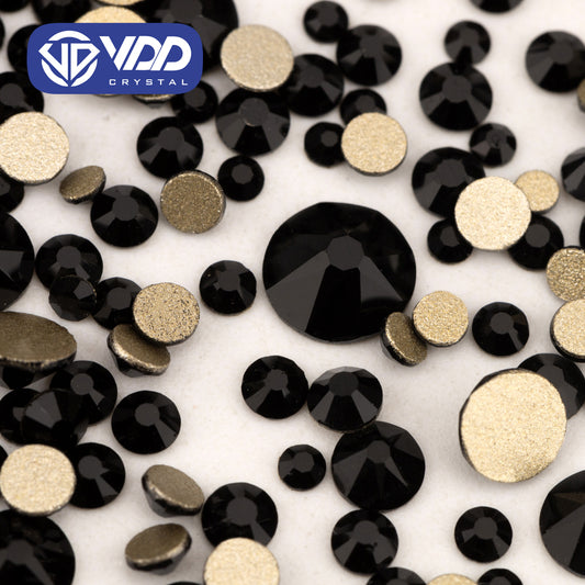 VDD 002 Jet  Wholesale Mix Size SS6-SS30 High Quality Glass 2088 Rhinestones Crystal Gold Flatback Strass Stones Nail Art DIY Decorations