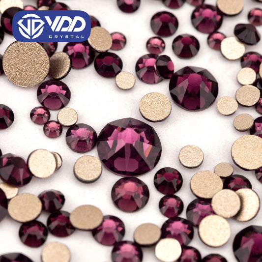 VDD 033 Amethyst Wholesale Mix Size SS6-SS30 High Quality Glass 2088 Rhinestones Crystal Gold Flatback Strass Stones Nail Art DIY Decorations