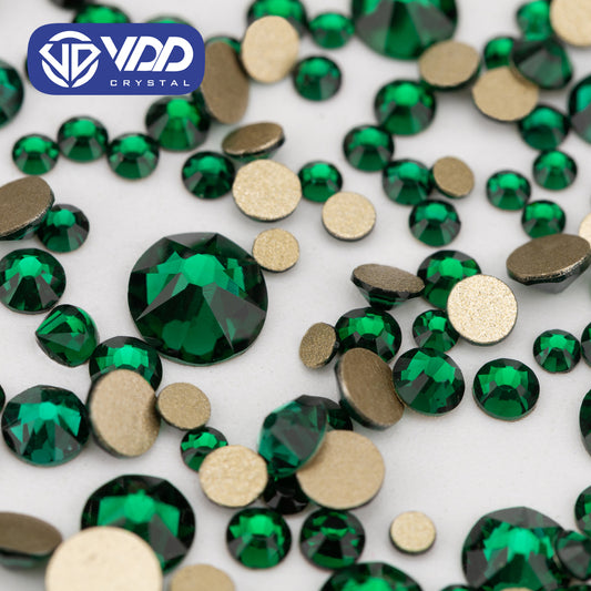 VDD 022 Emerald Wholesale Mix Size SS6-SS30 High Quality Glass 2088 Rhinestones Crystal Gold Flatback Strass Stones Nail Art DIY Decorations