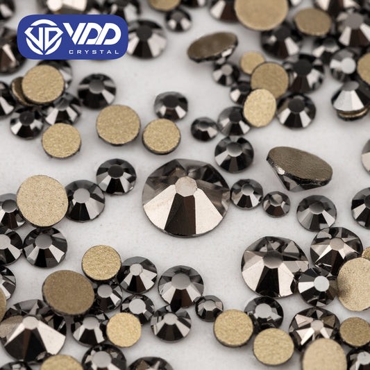 VDD 065 Hematite 1440Pcs SS4-SS20 Mix Size Crystal Non HotFix Gold Flat Back Rhinestones Decorations DIY 3DNail Art Accessories