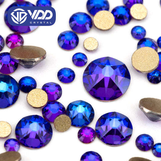 VDD 036 Purple Velvet Wholesale Mix Size SS6-SS30 High Quality Glass 2088 Rhinestones Crystal Gold Flatback Strass Stones Nail Art DIY Decorations