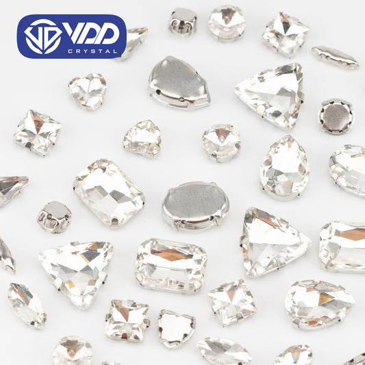 VDD Crystal Multi Shape Mix Size Glass Sew on Rhinestones Crystal Flatback Stones For DIY Shoes Accessories
