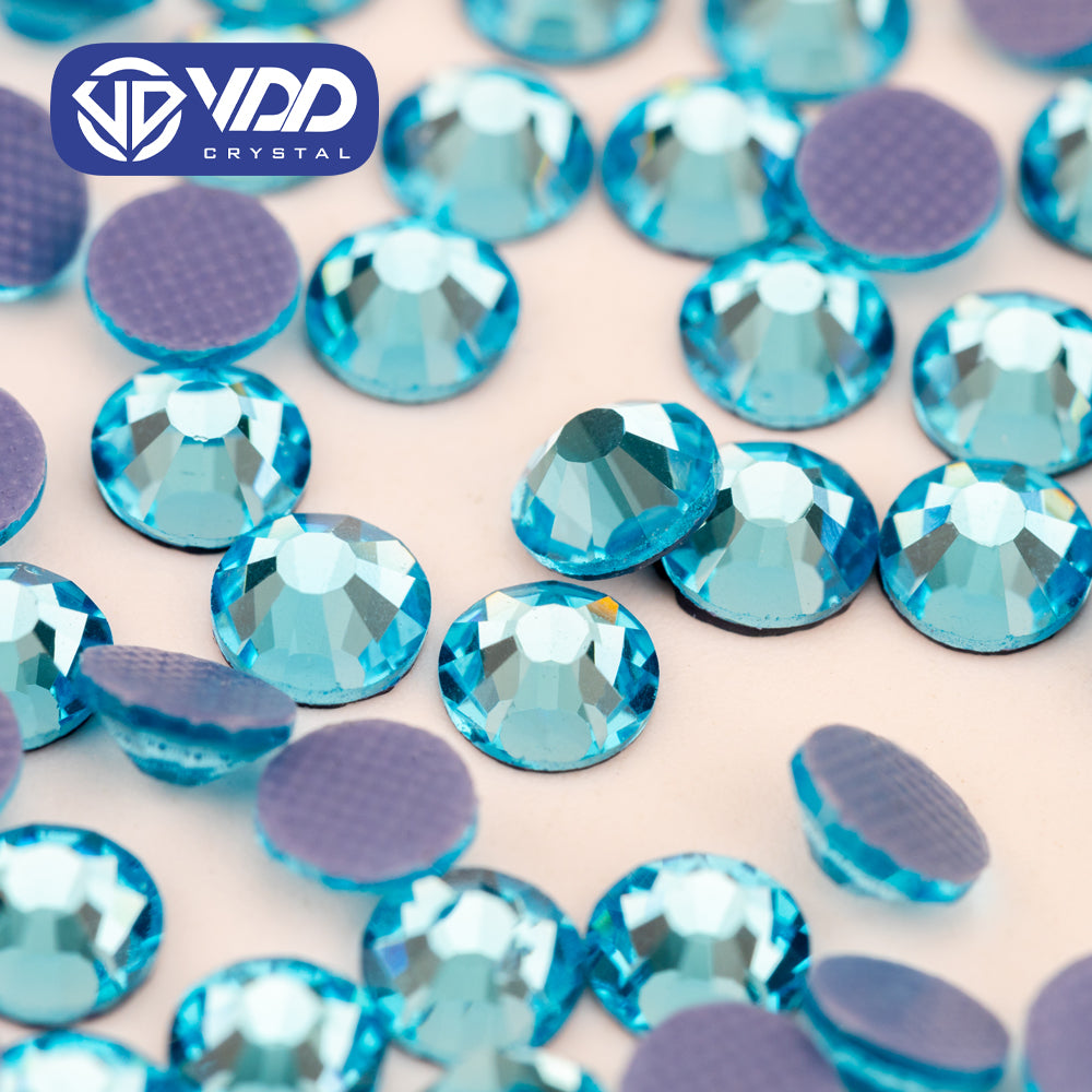 Vdd Rhinestone VDD 027 Aquamarine Hot-Fix Rhinestones High Quality Glass Crystal Flat ...