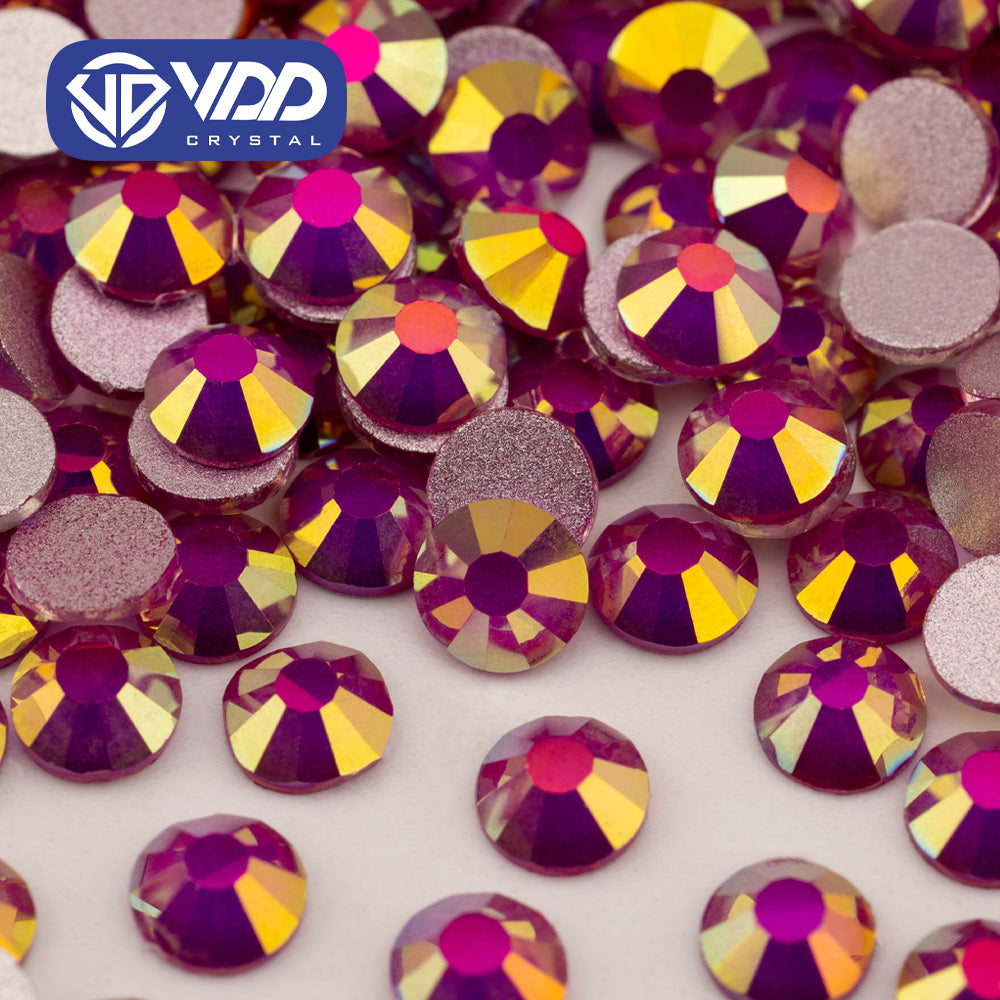 VDD 489 Gleam-Magenta SS4-SS30 High Quality Glass Rhinestones Crystal Flatback Strass Bright Stones For DIY Nail Art Accessories