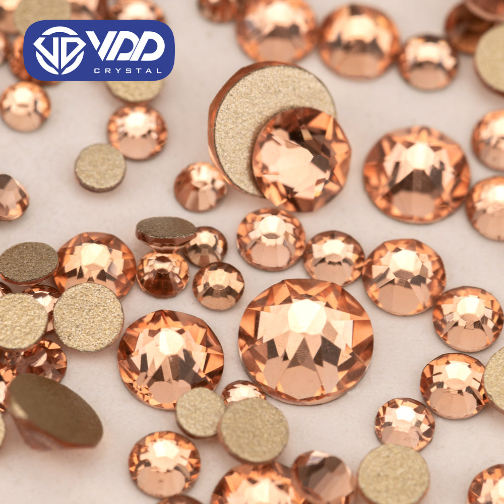 VDD 010 Lt.Peach SS16-SS30 High Quality AAAAA 2088 8 Big 8 Small Rhinestone Flatback Glitter Stone Crafts Nail Art Accessories