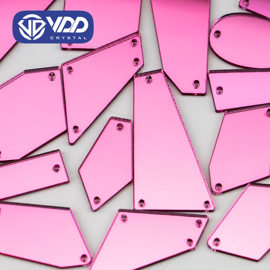 VDD 30/60/200Pcs Mix Size Rose Acrylic Mirror Sewing Rhinestones Sew On DIY Crafts Flat Back Stones For Garment Decorations