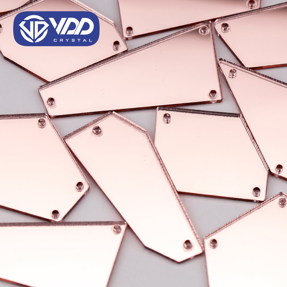 VDD 30/60/200Pcs Mix Size Pink Acrylic Mirror Sewing Rhinestones Sew On DIY Crafts Flat Back Stones For Garment Decorations