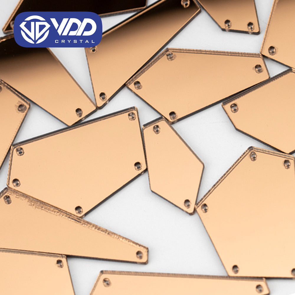 VDD 30/60/200Pcs Mix Size Light Peach Acrylic Mirror Sewing Rhinestones SewOn DIY Crafts FlatBack Stones For Garment Decorations