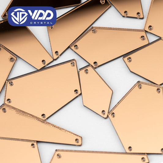 VDD 30/60/200Pcs Mix Size Light Peach Acrylic Mirror Sewing Rhinestones SewOn DIY Crafts FlatBack Stones For Garment Decorations