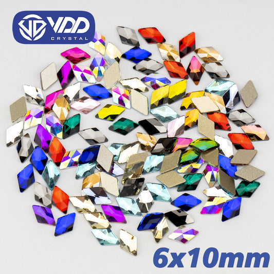 VDD Diamond 100/500Pcs New Color Mixed Shape Glass Crystal Rhinestones Flatback Strass Glitter Shiny Nail Art DIY Decoration Accessories