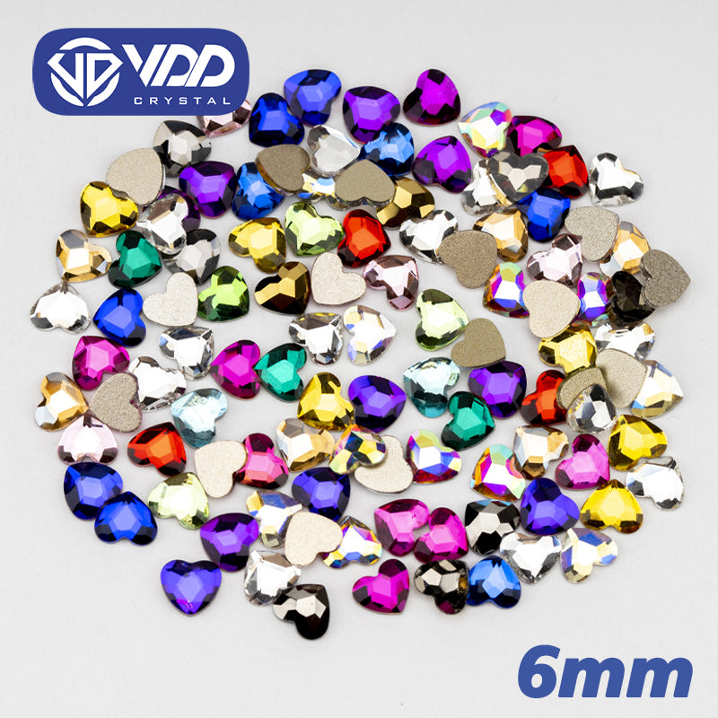 VDD Heart Mix Shape Non-hotfix Rhinestones Glass Crystal Flatback Strass Stones Shape