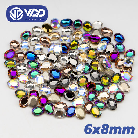 VDD Mirror 100/500Pcs New Color Mixed Shape Glass Crystal Rhinestones Flatback Strass Glitter Shiny Nail Art DIY Decoration Accessories