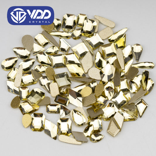 VDD Jonquil 100/500Pcs New Color Mixed Shape Glass Crystal Rhinestones Flatback Strass Glitter Shiny Nail Art DIY Decoration Accessories