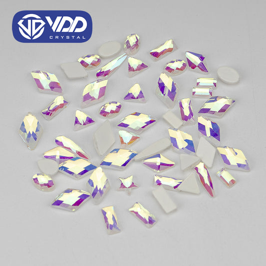 VDD Jelly Crystal 100/500Pcs New Color Mixed Shape Glass Crystal Rhinestones Flatback Strass Glitter Shiny Nail Art DIY Decoration Accessories